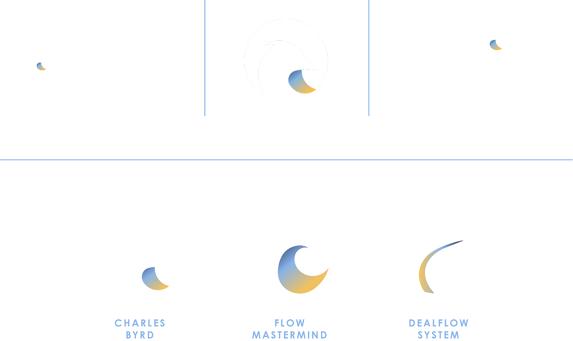 Charles Byrd wave logo, lockups, and Flow Mastermind and Dealflow System marks